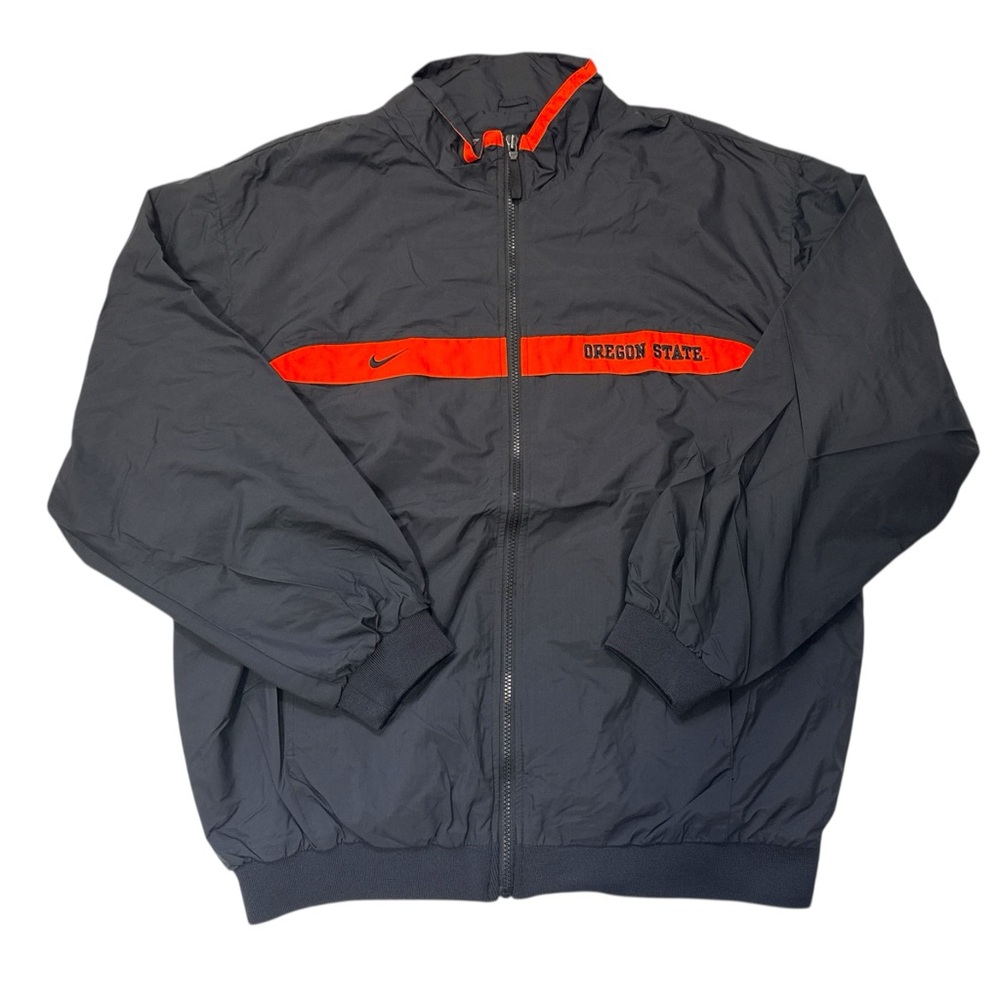 Nike Beavers Black Windbreaker with Orange Stripe Men’s Large